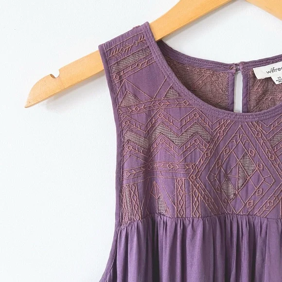 HostPick Aritzia Wilfred Allier Dress Mauvish Purple Sleeveless Mini Flowy Sz XS - Picture 2 of 16